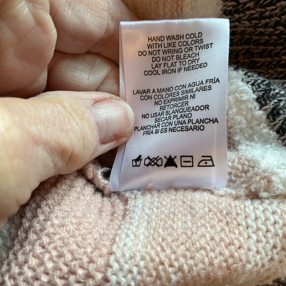 NWT Takara Pink Multi Color Striped Long Sleeve Boxy Sweater L - Picture 6 of 7